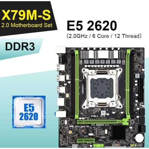 X79 Motherboard Combo with Xeon E5 2620 LGA2011 Support DDR3 10600 ECC REG Memory MATX SATA NVME M.2 SSD