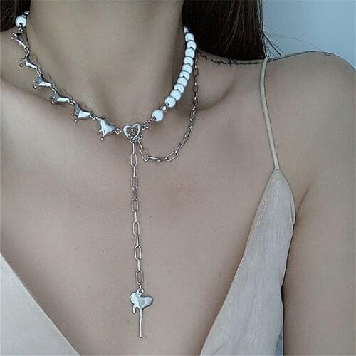 MWSONYA 2021 Fashion Luminous Necklace Love Heart Pendant for Women Personality Crystal Drop Jewelry Necklace Accesory Wholesale