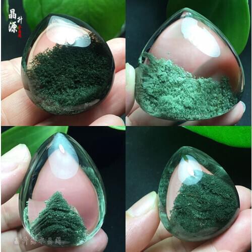 Natural green ghost cornucopia nothing card sweater necklace pendant pyramid color ghost men and women with a a figure