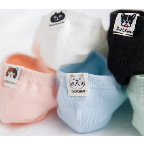 Cat Socks Slippers Women Summer Breathable Kawaii Boat Socks Girls Japanese Fashion White Sock calcetines de la mujer Dropship