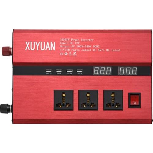 NEW 10000W Solar Power Inverter USB LED Display AC/DC Sine Wave Converter
