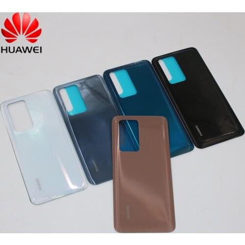 Original Huawei P40 ANA-AN00 Huawei P40 Pro ELS-AN00 Back Battery Glass Cover Rear Door Housing Case with Logo +Adhesive Sticker