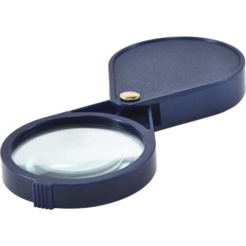 10X Folding Pocket Magnifier 2.56''Diameter Loupe with Keychain Portable Magnifying Glass for Reading, Jewelry, Coins & Hobby