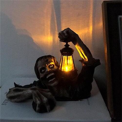 Zombie Resin Lantern Statue Personalized Handmade corpse Lights Crafts Party Home Halloween Decoration Ornament декор для дома