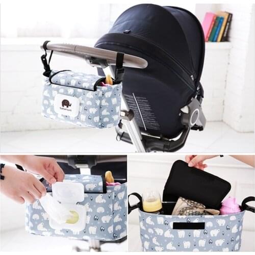 Baby Stroller Organizer Bag Mummy Diaper Bag Hook Baby Carriage Waterproof Large Capacity Stroller Accessories Travel Nappy
