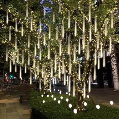LED Meteor Shower Garland Fairy Lights for Garden Street Christmas Decoration LED Fairy Light String Lights Outdoor