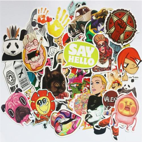 TD ZW 50pcs Random Mixed Sticker for Snowboard Laptop Luggage Car Fridge Car- Styling Vinyl Decal home decor Stickers Pegatinas