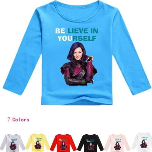 Girls Short Sleeve Top Baby girl tee shirt children t shirt queen of mean Descendants 3 Kids Clothes t-shirt believe in yourself