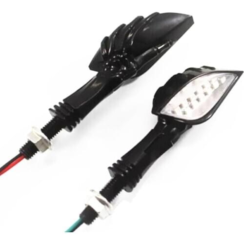 12V Motorcycle Universal Skull Hand Turn Signal Lights Indicator Amber Lamp Custom For Honda Yamaha Suzuki Kawasaki Bmw KTN