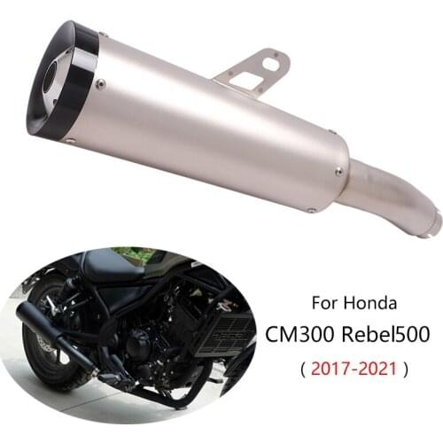 For Honda CM300 Rebel500 2017-2021 Exhaust Pipe Motorcycle Slip-on Muffler Removable DB Killer Escape Stainless Steel Silencer