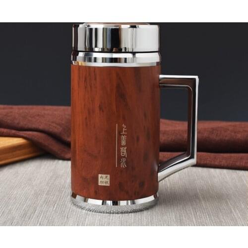 Health Insulation Cup Sterling Silver 999 Liner Health Care Bottle Side Handle Thermos Teacup Business Office Water Mug Gifts