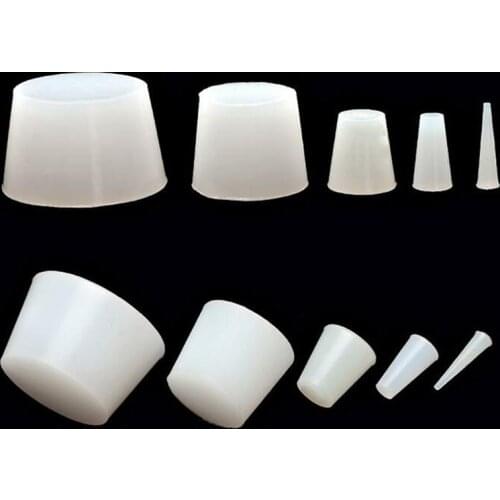 10Pc Clear / Black Conical Rubber Stopper Blanking Plugs Silicone Tapered Plug Seal End Cover Caps 1.5-16mm