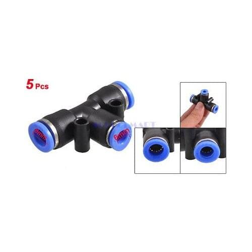 2Pcs Air Pneumatic Tee Adapters 8mm to 6mm One Touch Fittings Connectors