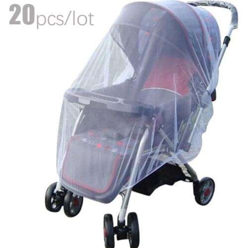 20Pcs/Lot Baby Stroller Mosquito Insect Shield Net Safe Infants Protection Mesh Stroller Accessories Mosquito Net Wholesale
