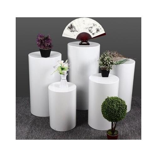 2021 Hot Round 5 Piece Cylinder Pedestal Display Art Decor Plinths Pillars for DIY Wedding Decorations Holiday