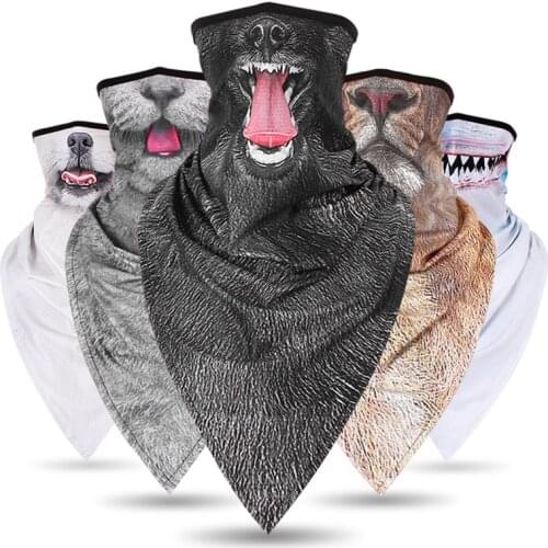3D Animal Funny Hiking Scarves Men Women Magic Bandana Cycling Face Mask Scarf Neck Gaiter Warmer Fishing Headband Balaclava