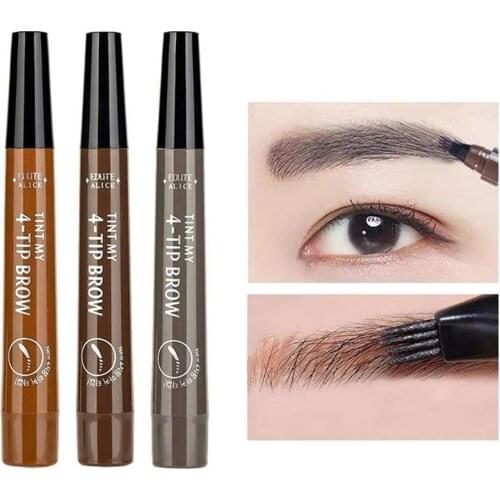 4 Points Eyebrow Pen Three Dimensional Multi Effect Eyebrow Pen Waterproof Natural Eyebrows Womens Cosmetics Black Brown