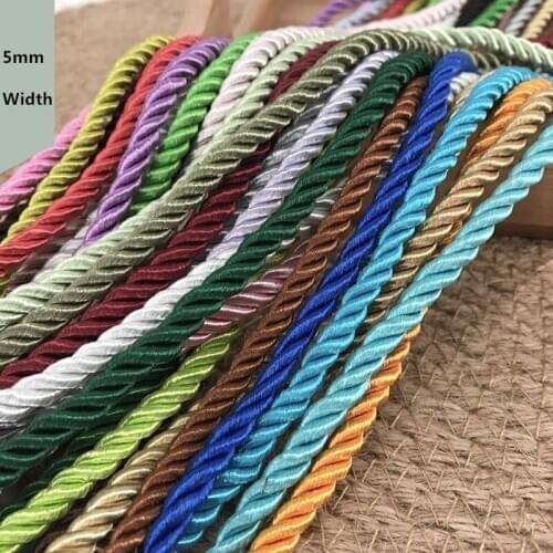 5MM width color safety rope bundled rope 3 strand twist nylon rope curtain portable rope