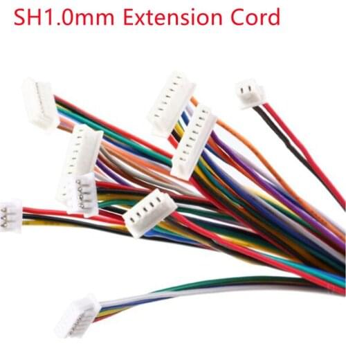 50PCS/1LOT SH1.0mm Connector Male Extension Cord Electronic Cable Connection Terminal Wires Single/Double Head 2/3/4/5/6/7/8/10P