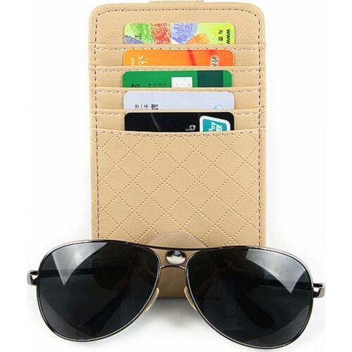 Car Visor Organizer Microfiber Leather Storage Pouch Sunglasses Holder Car Styling Card Organizer Ticker Pocket Car Accessories