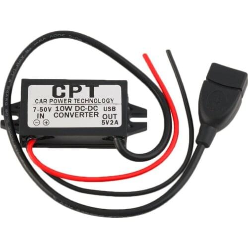 DC-DC Waterproof 5V 2A 10W 7-50V Car Power Converter Adapter Synchronous Rectification Micro USB Port