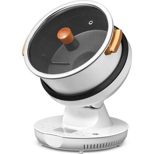 220V Electric Automatic Stir Frying Pot Non-Stick Multifunction Electric Food Stirring Wok Fast Heating Removable Pot