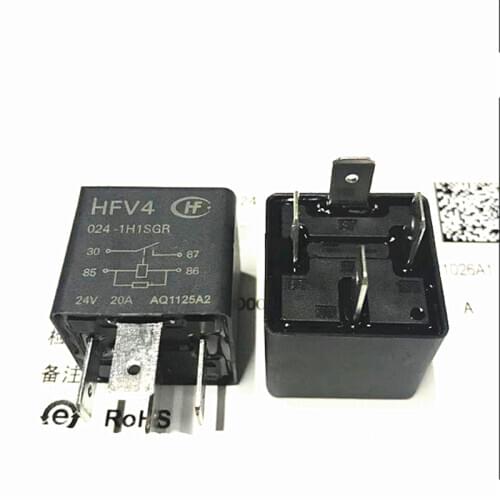HOT NEW CAR 24V relay HFV4 024-1H1SGR HFV4 024 1H1SGR HFV4-024-1H1SGR HFV40241H1SGR 24VDC DC24V 24V 20A 4PIN