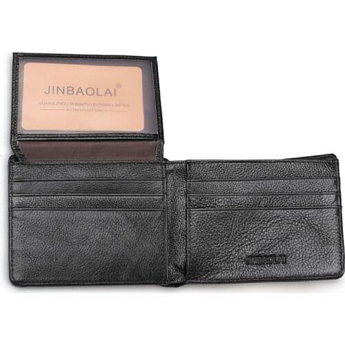 Canvas Genuine Leather Wallet Men Money Bag Purse High Quality Cow Skin Classic Wallets Business Credit Card Holder Man