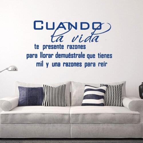 Spanish Inspirational Quotes Art Wall Sticker Bedoom Decor Vinyl Quote Wall Decal Sticker Kids Room Removable Decoration cx457
