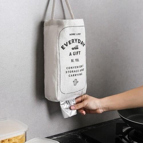 Kitchen Wall Mounted Garbage Bag Storage Bag Toilet Paper Storage Bag Hanging Wall Linen Bag Home Decoration Storage Bag