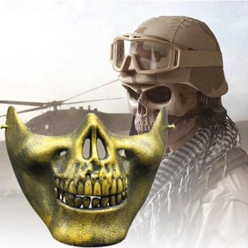 Halloween Warrior Skeleton Mask Horror Half Face Skull Airsoft Hunting Cycling Skiing Game Party Cosplay Mask Props Wholesale
