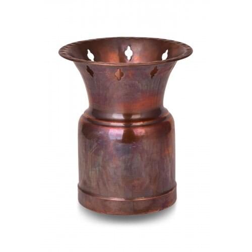 Handmade Copper Vase Copper Güldan Vazo Bowled Straight Oxide