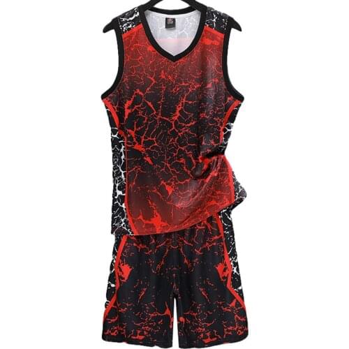 2021 Summer Mens New Crack Personality Print Sports Suit V-Neck Sleeveless Vest & Patchwork Medium Pants 5 Color Optional