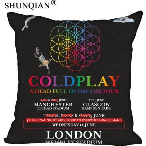 Custom Pillowcase Coldplay Square Zipper Pillow Cover 35X35,45X45,60X60cm(Two Sides) Print Your Pictures Pillow Cases