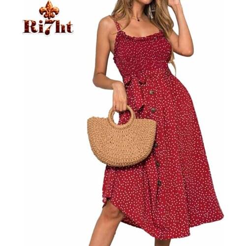 Sexy Summer Sleeveless slip Dress Women Strapless Bow Button loose bandage Pleated polka dot sundress casual Backless Vestidos