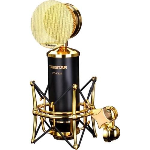 Takstar PC-K820 Gold-plated large diaphragm condenser microphone For recording studios stage performances Instruments