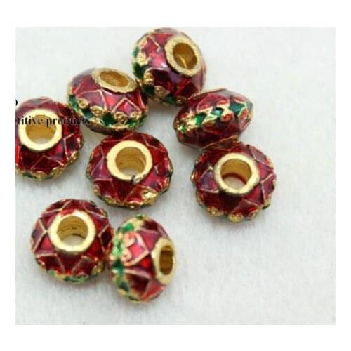 5pcs/lot Tibetan Silver Alloy plating spacer red Loose Bead Spacer Beads Connectors for DIY Jewelry Making bracelet fg4s