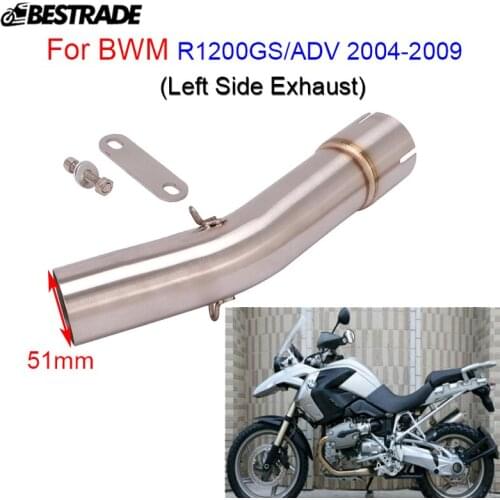 Mid Pipe For BWM R1200GS/ADV 2004 2005 2006 2007 2008 2009 Motorcycle Link Pipe Exhaust Middle Tube Slip 50.8mm Stainless Steel