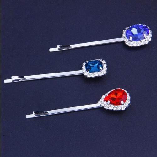 Stonefans Bling Colorful Crystal Rhinestone Hair Pin for Women Bridal Water Drop Bobby Pin Hair Clip Wedding Jewelry Accessoires