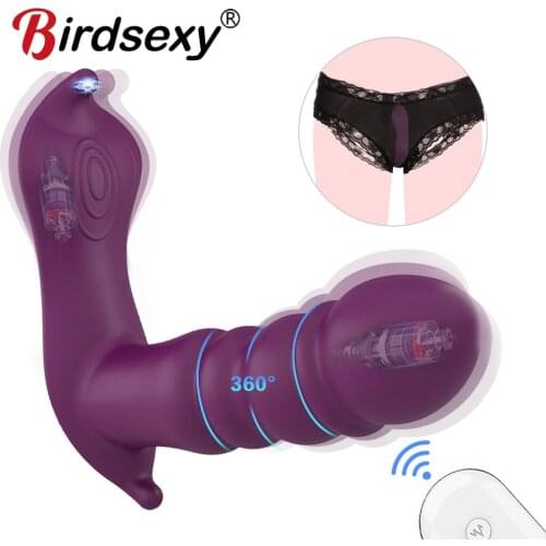 Rotating Butterfly Wearable Dildo Vibrator for Women Wireless Remote Control Vibrating Panties Sex toys for Couple Sex Shop