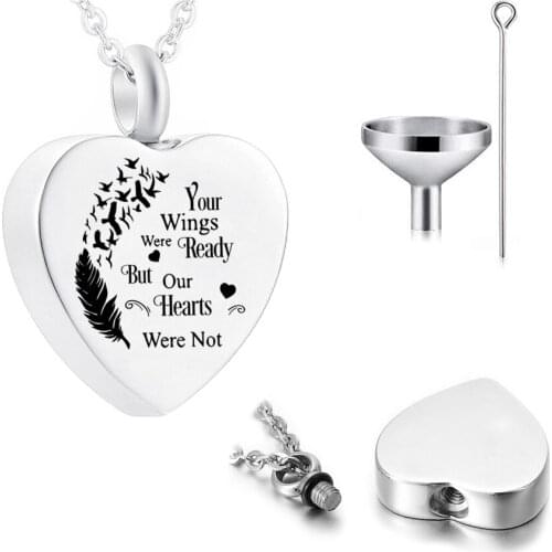 Heart-shaped Cremation Jewelry Aluminum Alloy Metal Cremation Jar Pendant To Commemorate The Deceased Relative/Pet