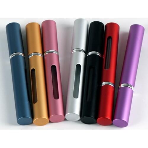 1PC 5ml Perfume Glass Spray Bottle Aluminum Spray Atomizer Portable Travel Cosmetic Container Perfume Bottle perfume container