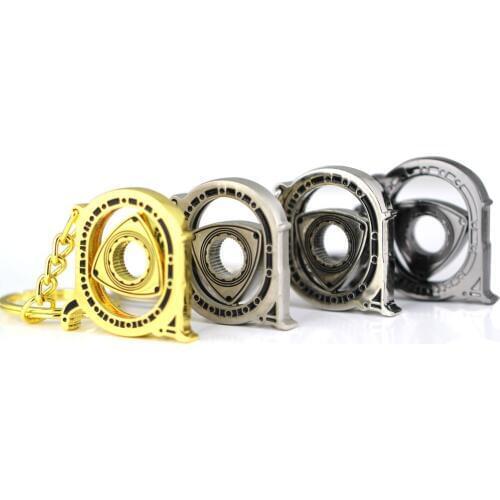 10PCS/Lot Wankel Keychain Creative Auto Parts Model Hollow Automotive Engine Spinning Rotary Rotor Keyring Key Ring Chain Keyfob