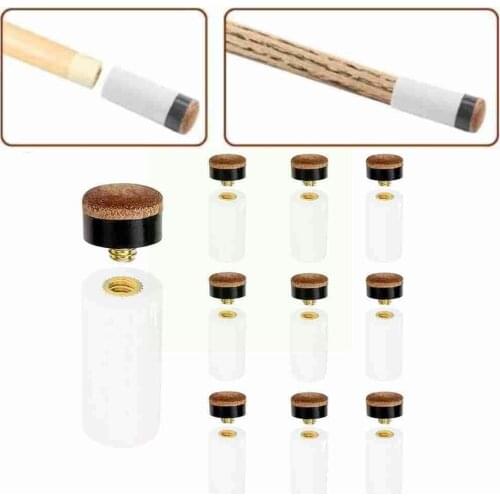 10PCS Billiard Cue Tips 10mm 11mm 12mm 13mm Repair Rod Nine-ball Ferrule Tools Cue Screw D1C9