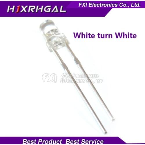 100pcs White light-emitting White turn White 3mm led new original