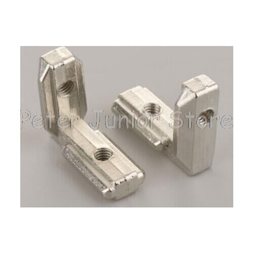 20pcs/lot T Slot L Shape Type 90 Degree 2020 EU Aluminum Profile Accessories Inside Corner Connector Bracket With M4 Screw