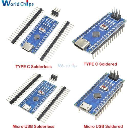 Diymore Micro USB Type-C Adapter CH340 Nano V3.0 ATMEGA328P-MU ATMEGA328 Microcontroller Module Development Board for Arduino