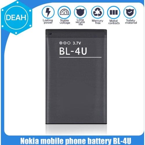 1PCS 1000mAh BL-4U BL4U BL 4U Phone Battery For Nokia Asha 300 305 306 308 3120c 5250 206 515 5330 5530XM XpressMusic 5730 6212c