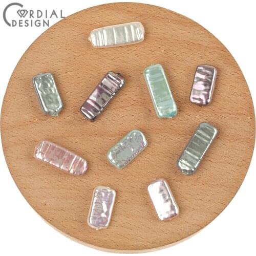 Cordial Design Acrylic Bead/Imitation Pearl Beads/AB Effect/Jewelry Accessories/Rectangle Shape/Jewelry Findings & Components