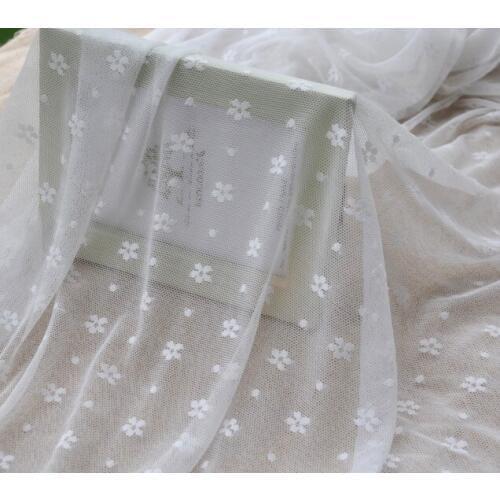 Free shipping Handmade DIY clothing fabric lace white daisy flowers gauze lace cloth clothing home